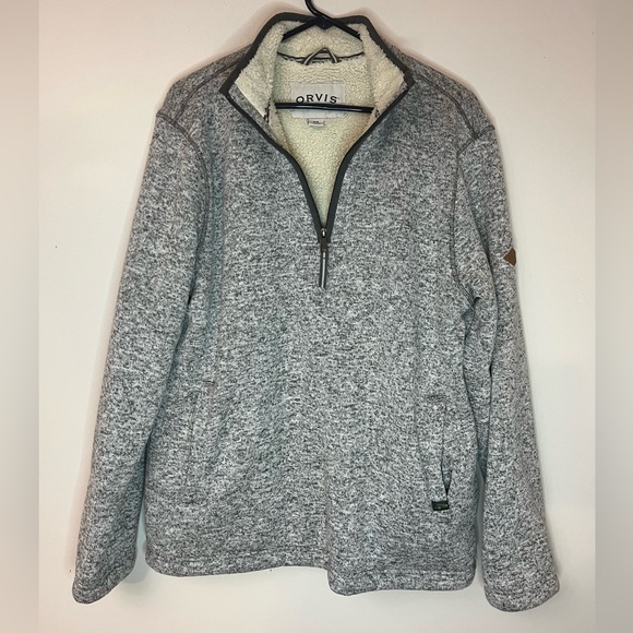 Orvis Men's Quarter Zip Pullover Sweater Size M Gray - Picture 1 of 9